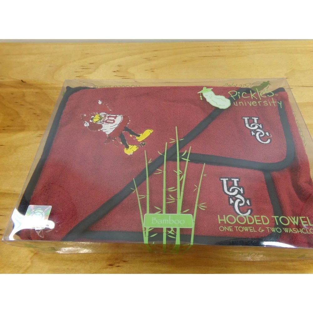 Pickles University of South Carolina Hooded Towel Set & Bib / Burp Cloth Set New